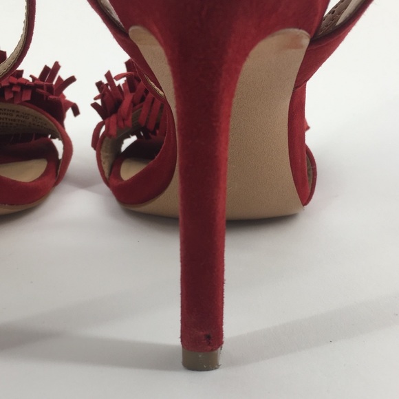 BANANA REPUBLIC Red Honey Fringe Sandal Size 6.5 - Picture 6 of 8